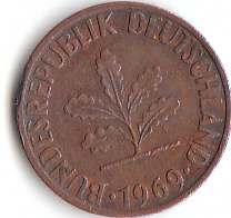 Deutschland (C055)b. 1 Pfennig 1969 D siehe scan