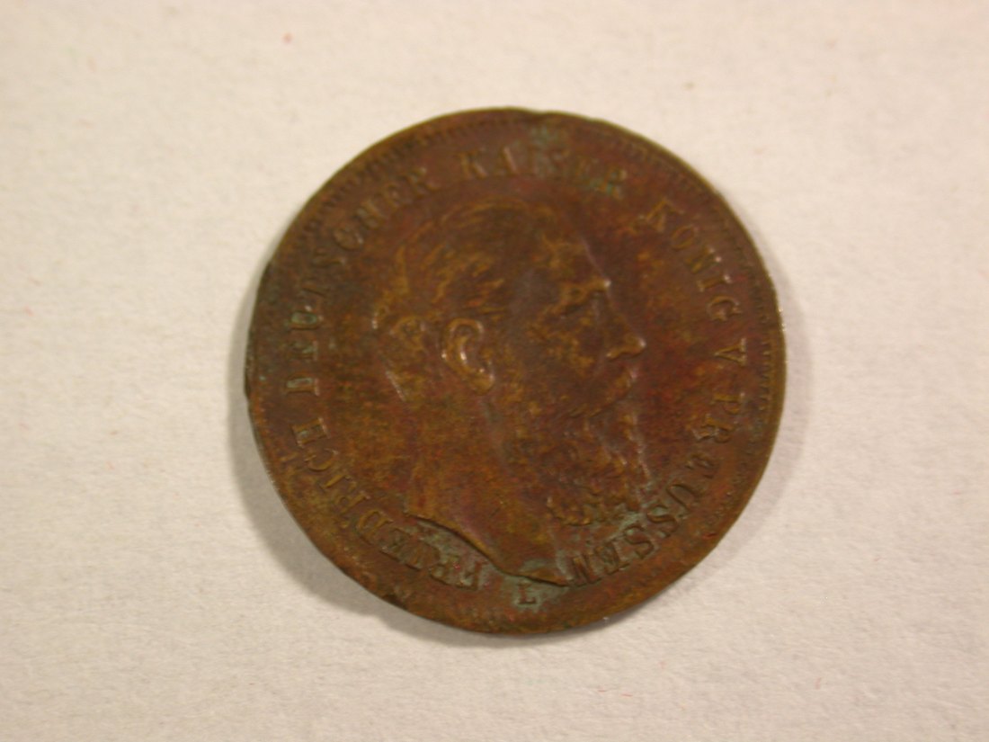  A205 Preussen Friedrich III Miniaturmedaille, Pfennig-Größe Leiden ohne Klagen   Orginalbilder   