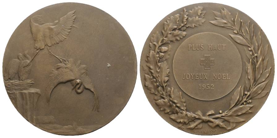  Bronzegußmedaille 1952; Ø 50 mm, 57,3 g   