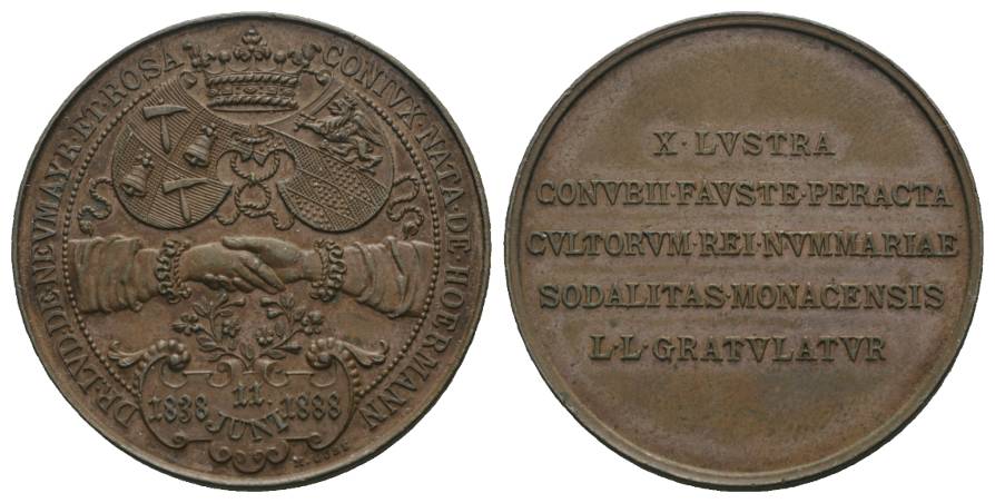  Bronzemedaille 1888; Ø 34,6 mm, 17,7 g   
