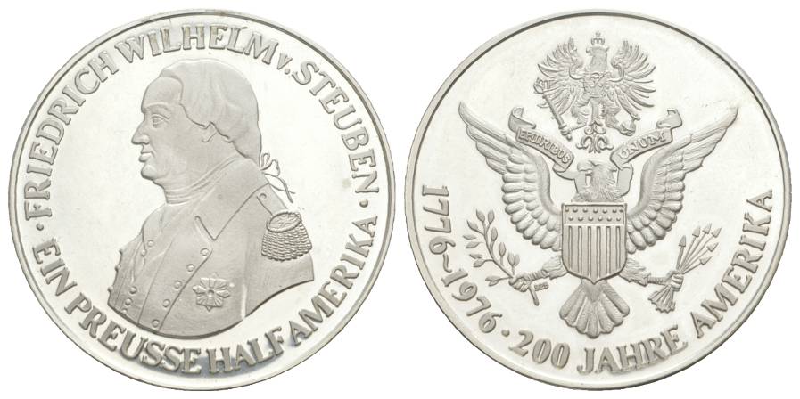  Vereinigte Staaten von Amerika, versilberte Medaille 1976, Ø 40,2 mm, 22,8 g   