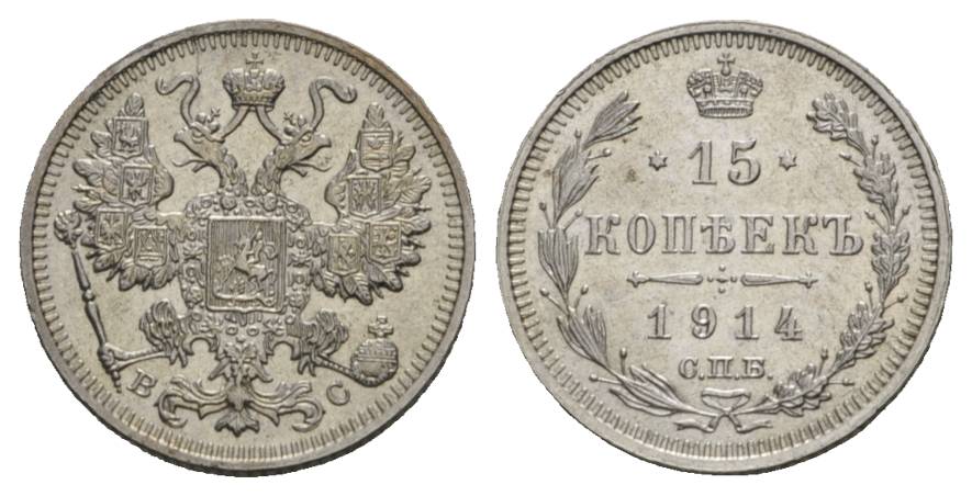  Russland, 15 Kopeken 1914   