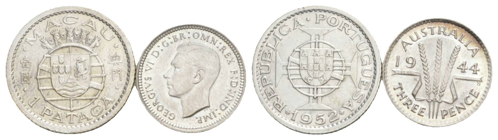  Ausland, 2 Kleinmünzen (1952/1944)   