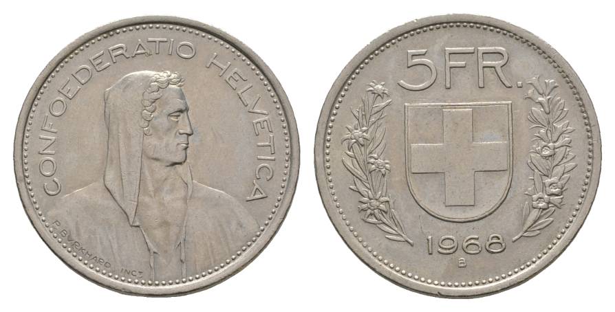  Schweiz, 5 Franken 1968   