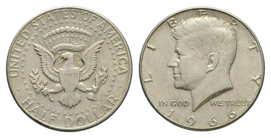  USA, Kennedy Half Dollar 1966   