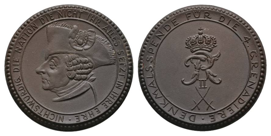  Porzellan Medaille, Preussen-Meissen Ø 41 mm   