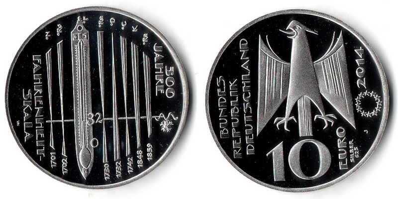  Deutschland  10 Euro (Gedenkmünze) 2014 J FM-Frankfurt  Feingewicht: 10g  Silber pp   