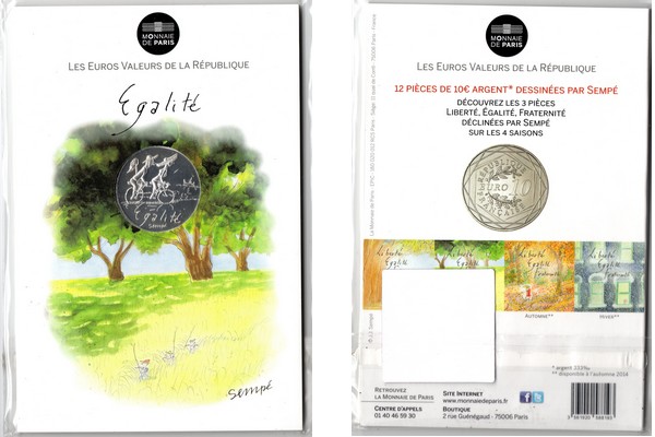  Frankreich 10 Euro 2014 (Gedenkmünze)  FM-Frankfurt Feingewicht: 5,66g  Silber  bankfrisch   