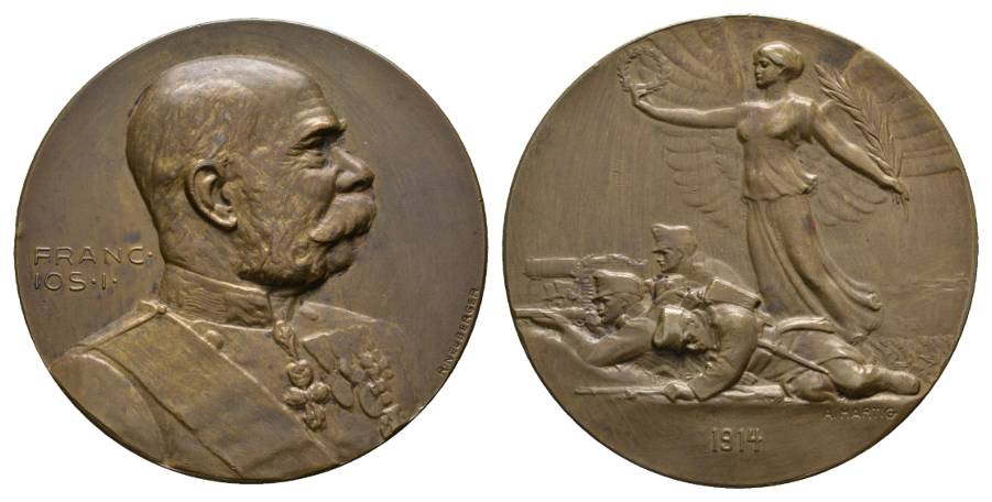  Österreich, Bronzemedaille 1914; 52,78 g, Ø 49,8 mm   