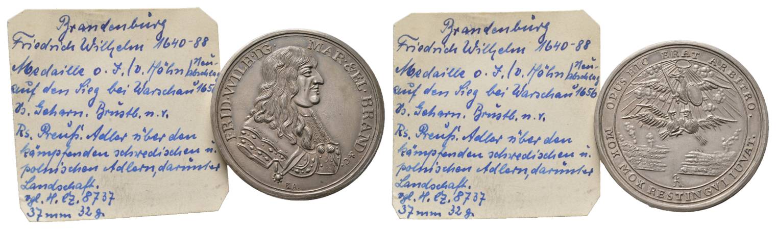  Brandenburg-Preußen, Silbermedaille Nachprägung, 31,94 g, Ø 36,8 mm   
