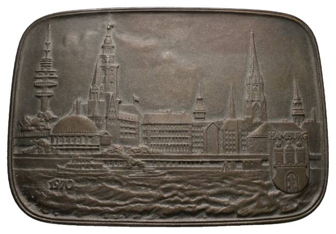  Medaille Eisenguß Hamburg; 368 g; B16,8 x H11,7cm   