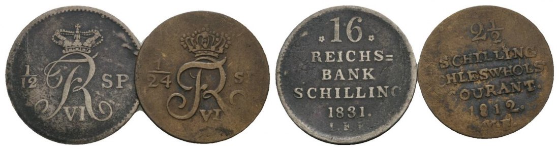  Schleswig-Holstein königliche Linie, 2 Kleinmünzen   