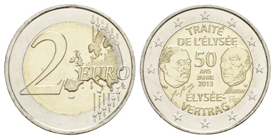  Frankreich, 2 Euro 2013, 50 Jahre Elysee-Vertrag   