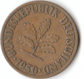 Deutschland ((C057)b. 10 Pfennig 1950 F siehe scan