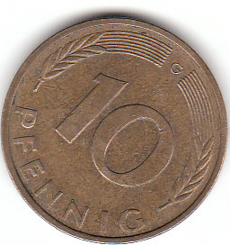 Deutschland (C063)b. 10 Pfennig 1991 G siehe scan
