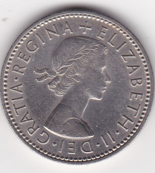  Großbritanien, 1 Shilling 1959, englisches Wappen, sehr selten, vorzüglich   