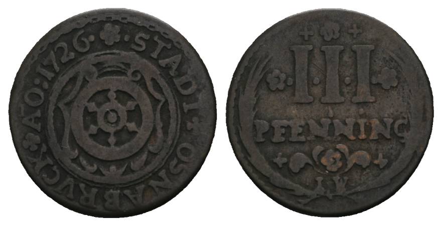  Altdeutschland, 3 Pfennig 1726   
