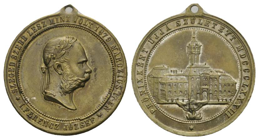 RDR Österreich, tragbare Bronzemedaille 1883; 8,0 g, Ø 29,6 mm   