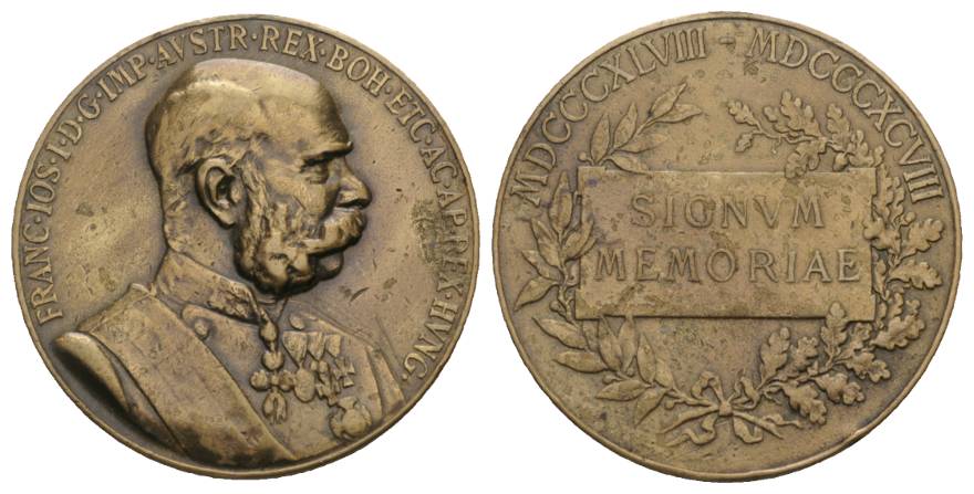  RDR Österreich, Bronzemedaille 1898; 19,74 g, Ø 34,12 mm, Henkelspur   