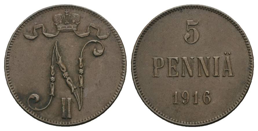  Finnland, 5 Penniä 1916   