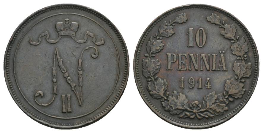  Finnland, 10 Penniä 1914   