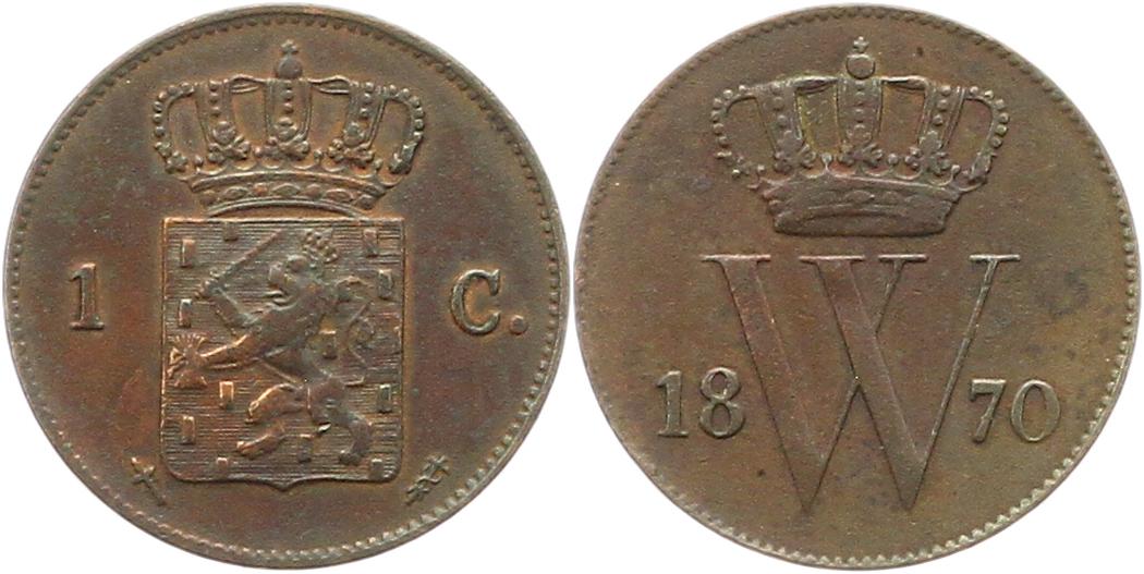  7225 Niederlande 1 Cent 1870  sehr schön   