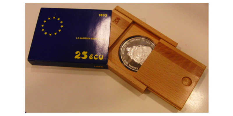  Spanien  25 ECU  1995  FM-Frankfurt Feingewicht: 155,97g Silber  PP   