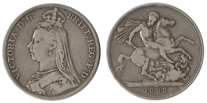  Grossbritannien 1 Crown  1889 FM-Frankfurt  Feingewicht: 25,99g Silber sehr schön   