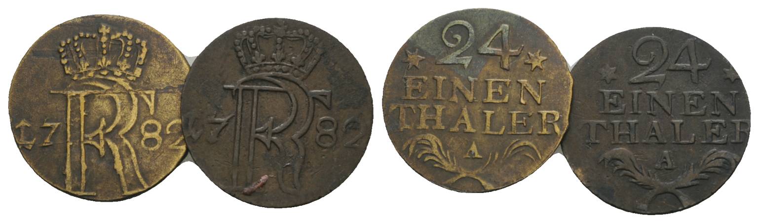  Altdeutschland, 2 Kleinmünzen (1782)   