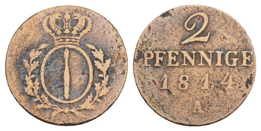  Altdeutschland, 2 Pfennig 1814   