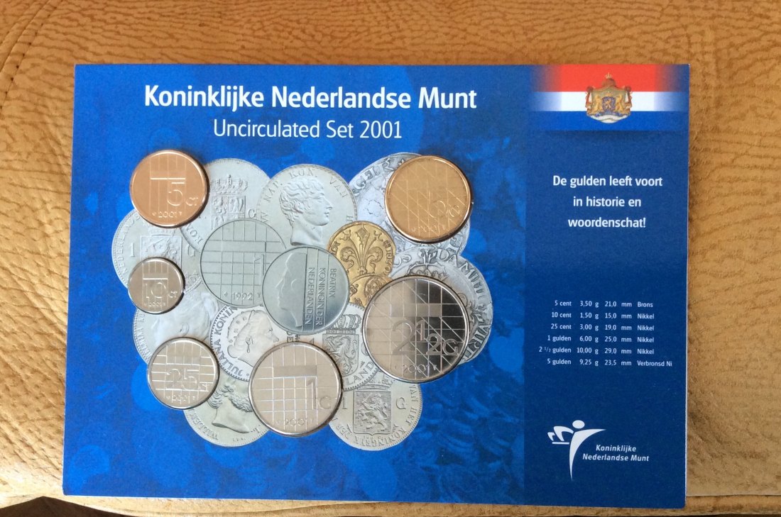  Nierderlande Letzter Gulden KMS 2001 vor dem Euro im Originalfolder   