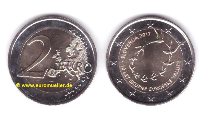 Slowenien 2 Euro Sondermünze 2017...10 J. Euro Bargeld in Slowenien   