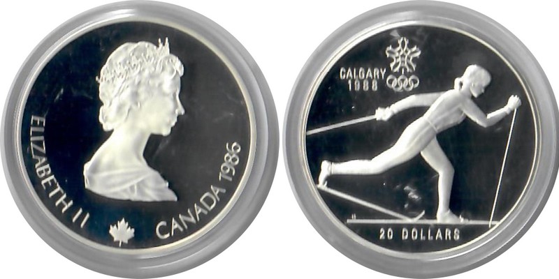  Kanada  20 Dollar  1986  FM-Frankfurt Feingewicht: 31,1g  Silber  PP   