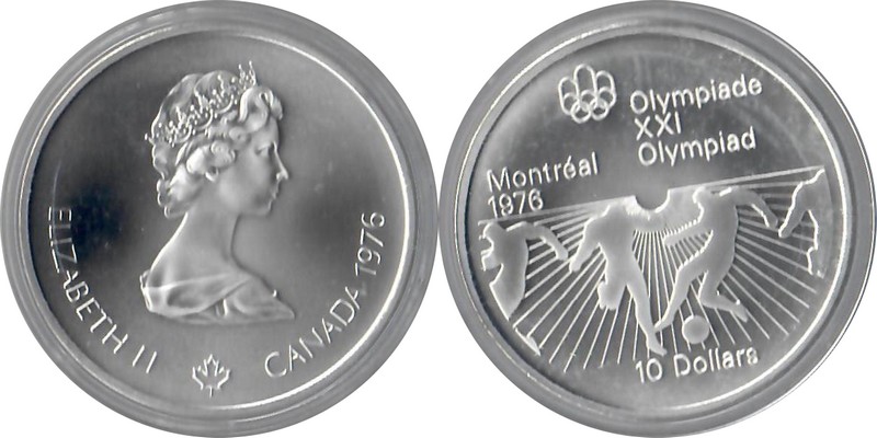  Kanada  10 Dollar  1976  FM-Frankfurt Feingewicht: 44,96g  Silber  stempelglanz   
