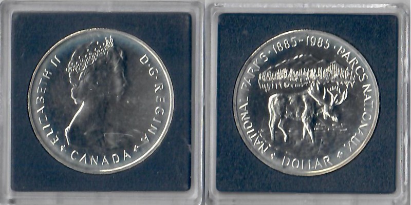  Kanada  1 Dollar 1985  FM-Frankfurt  Feingewicht: 11,66g  Silber vorzüglich (angelaufen)   