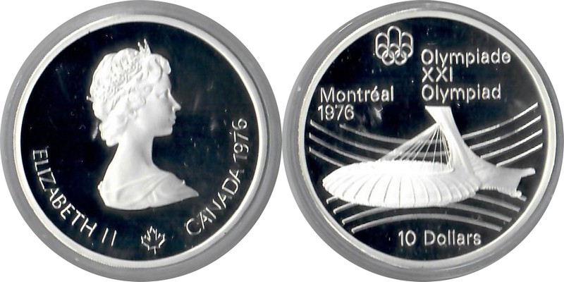  Kanada  10 Dollar  1976  FM-Frankfurt Feingewicht: 44,96g  Silber  PP   