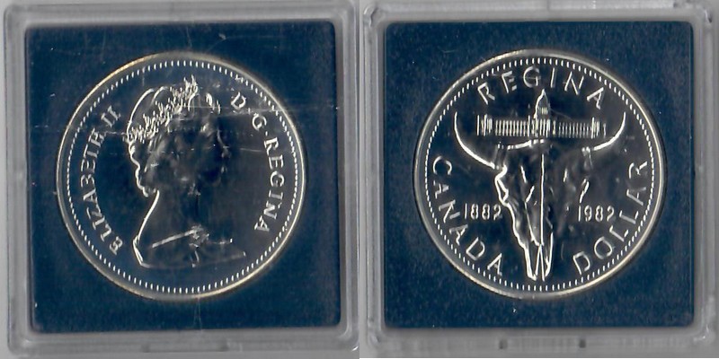  Kanada  1 Dollar 1982  FM-Frankfurt  Feingewicht: 11,66g  Silber st.   