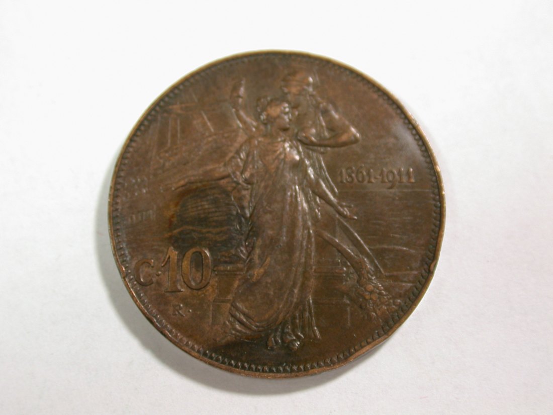  B06 Italien  10 Centesimi 1911 in vz/vz+ Rdf  Orginalbilder   