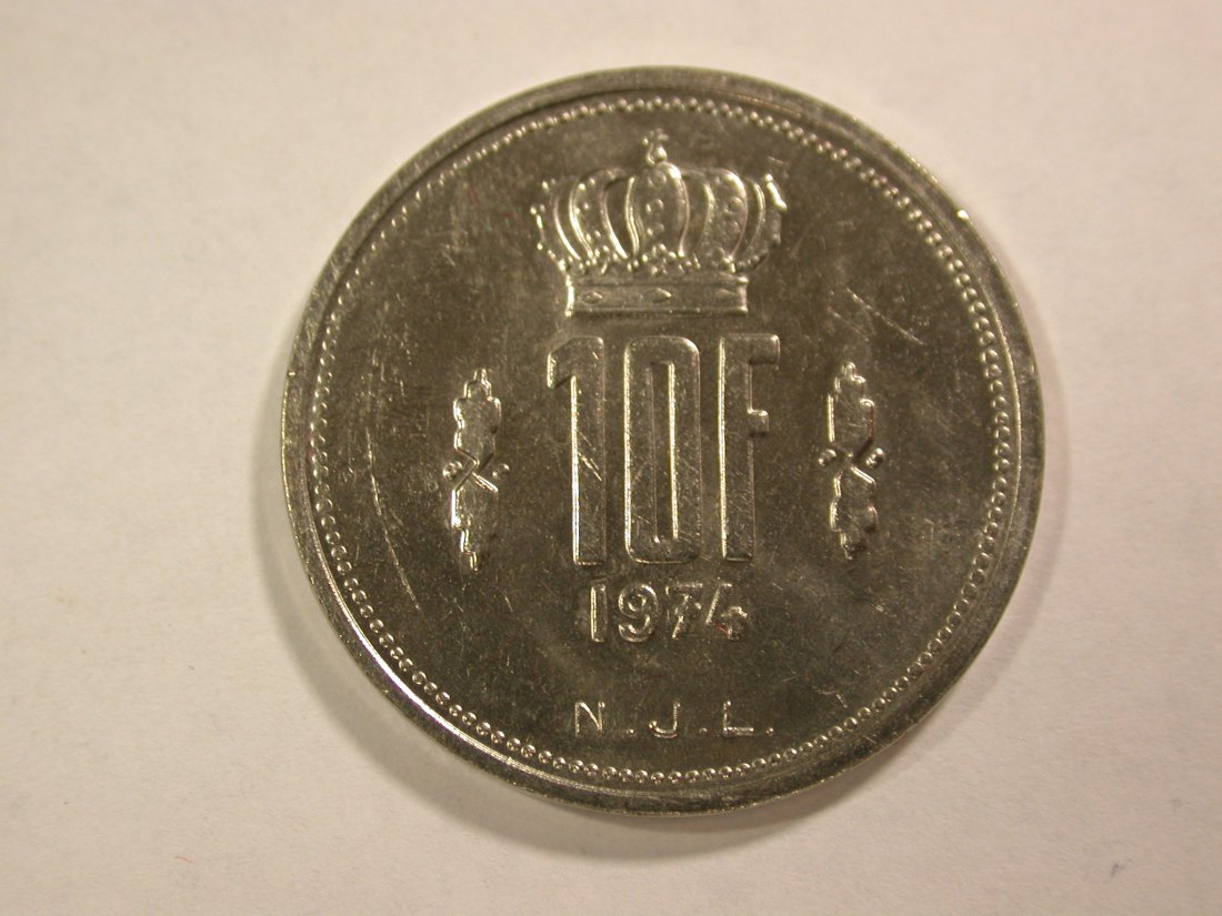  B06 Luxemburg  10 Franc 1974 in f.ST   Orginalbilder   