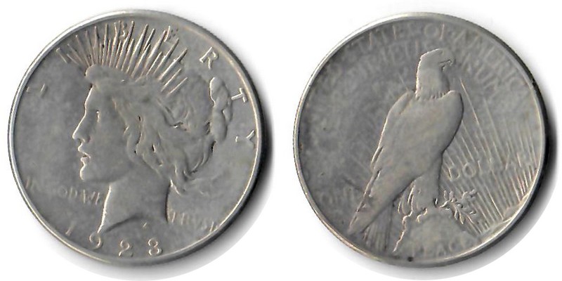  USA  1 Dollar(Peace Dollar) 1923  FM-Frankfurt Feingewicht: 24,06g Silber sehr schön   