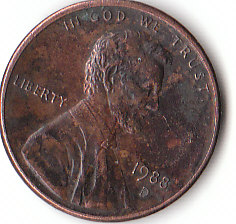 USA (C103)b. 1 Cent 1988 D siehe scan