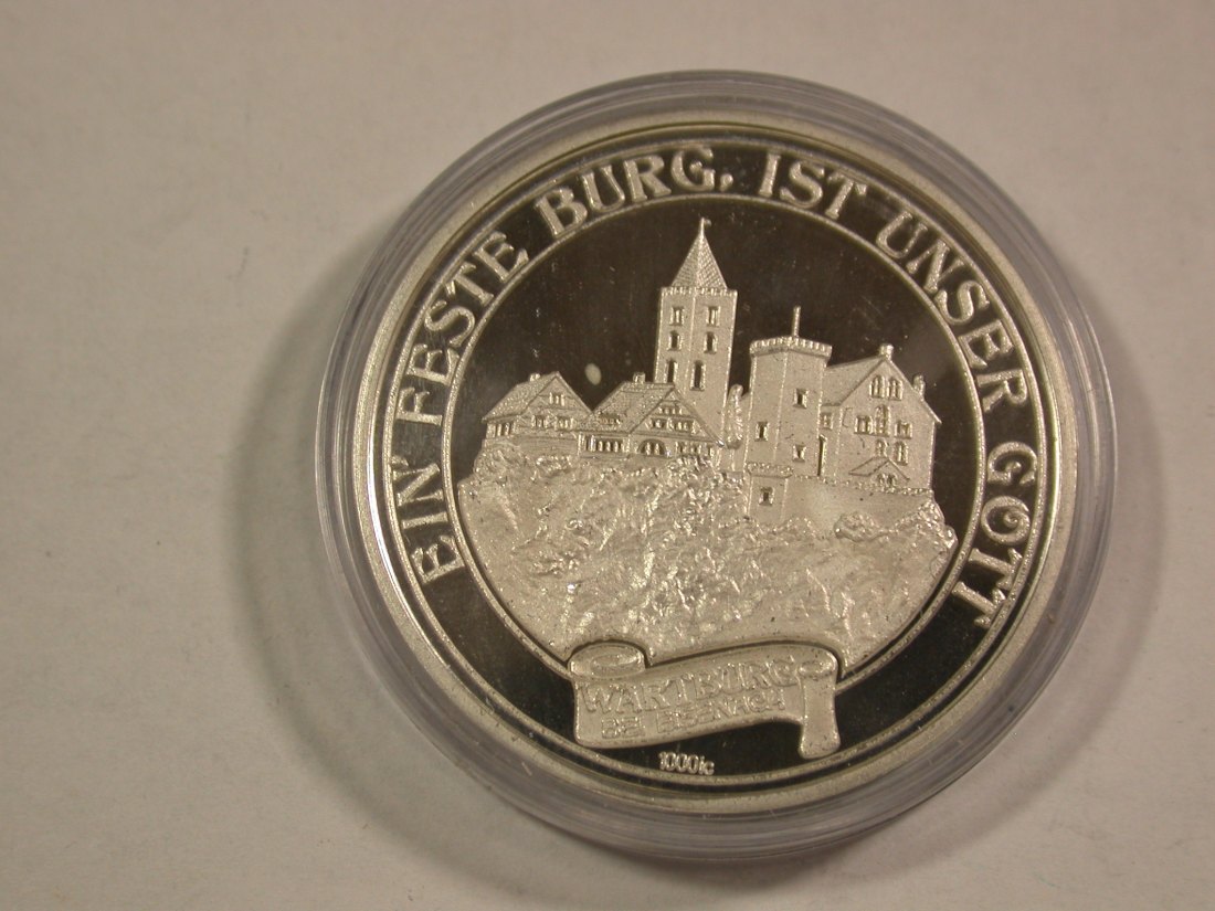  B41 Martin Luther Wartburg 1983 Fein Silber Medaille ca. 15 Gramm Originalbilder   