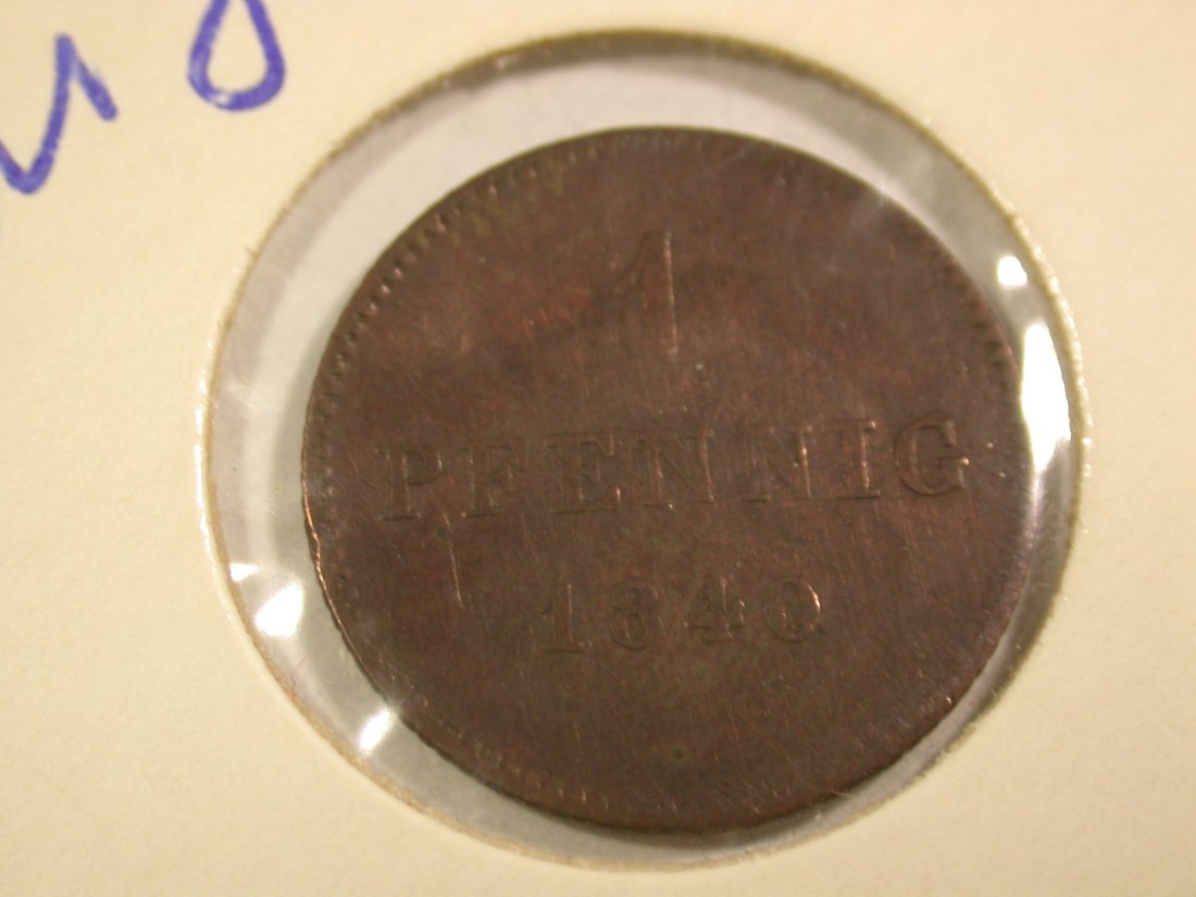  B41 Bayern  1 Pfennig 1840 in ss+   Originalbilder   