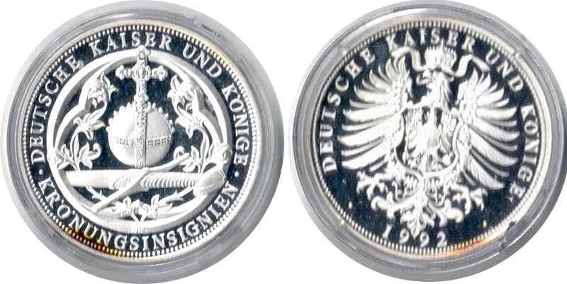 Deutschland  Medaille 1992  FM-Frankfurt Feingewicht: 20g Silber PP Kröningsinsignien   