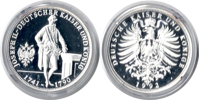  Deutschland  Medaille 1992  FM-Frankfurt Feingewicht: 20g Silber PP Joseph II.   