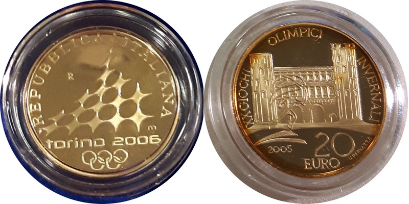  Italien  20 EURO  2005  MM-Frankfurt Feingewicht: 5,8g Gold  (Gedenkmünze) PP   