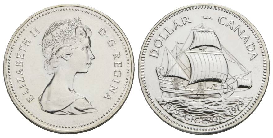  Schifffahrtsmünze; Canada Dollar 1979; AG, 23,09 g, Ø 36 mm   