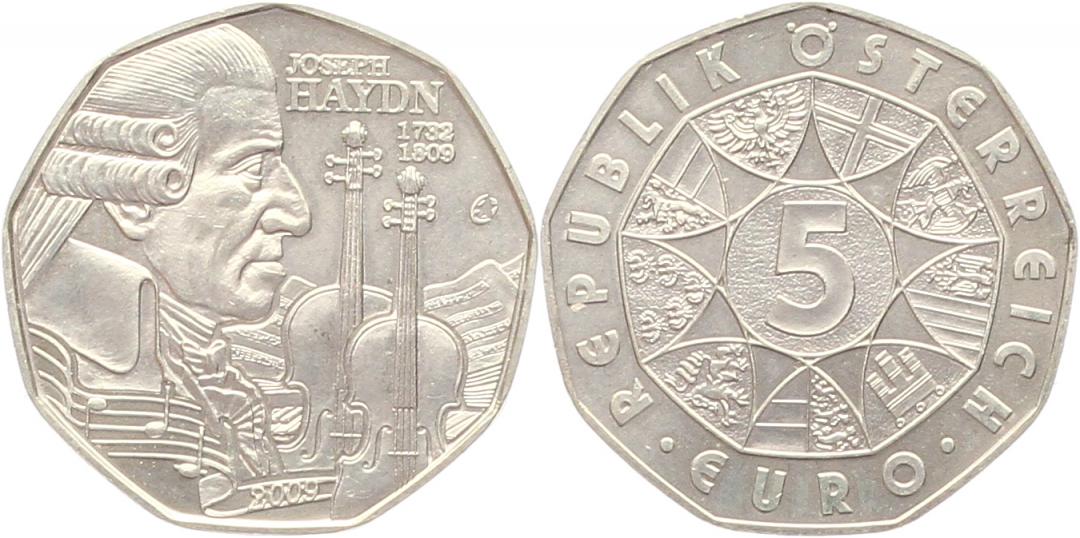  7366 Österreich 5 Euro Silber 2009 Haydn   