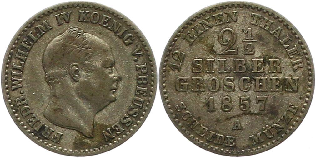  7436 Preußen 2 1/2 Silbergroschen 1857 A   