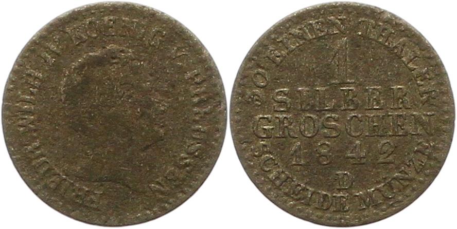  7440 Preußen 1 Silbergroschen 1842 D   